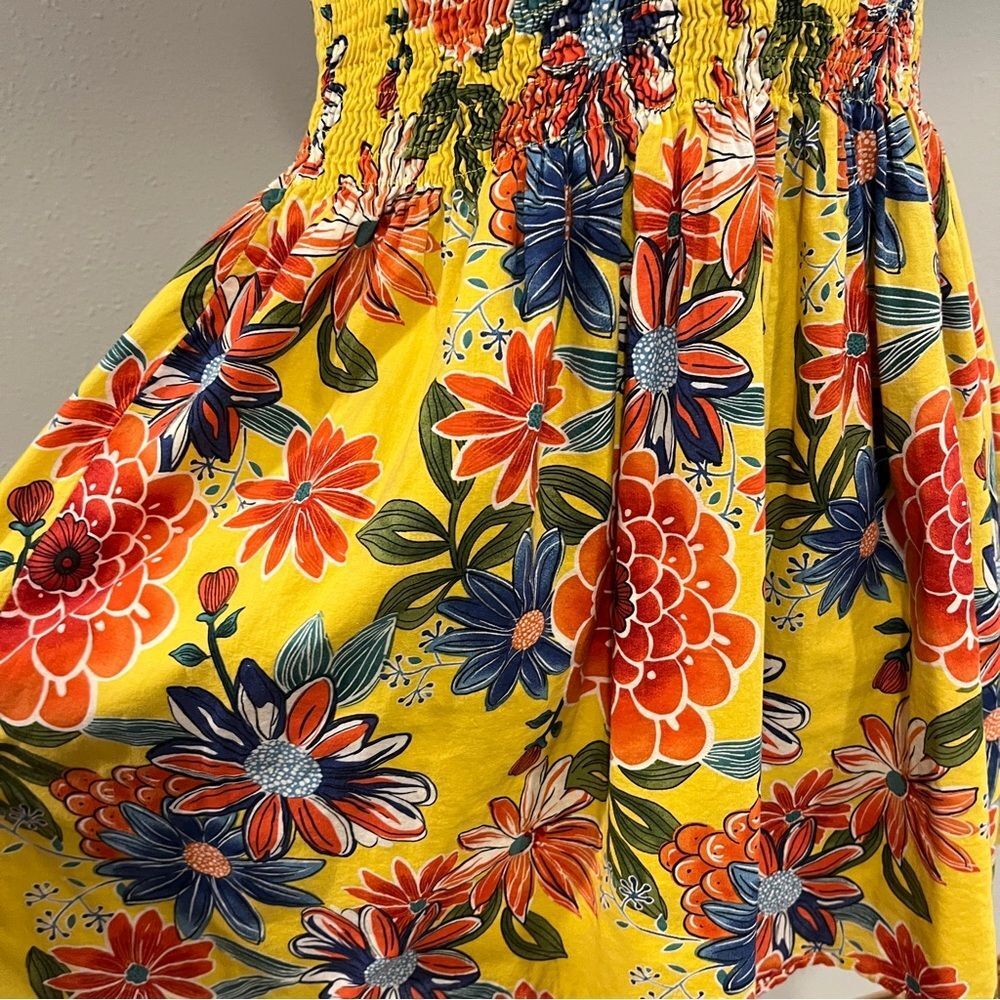 Xhilaration Floral Yellow mini Sundress with straps size small - Picture 5 of 13